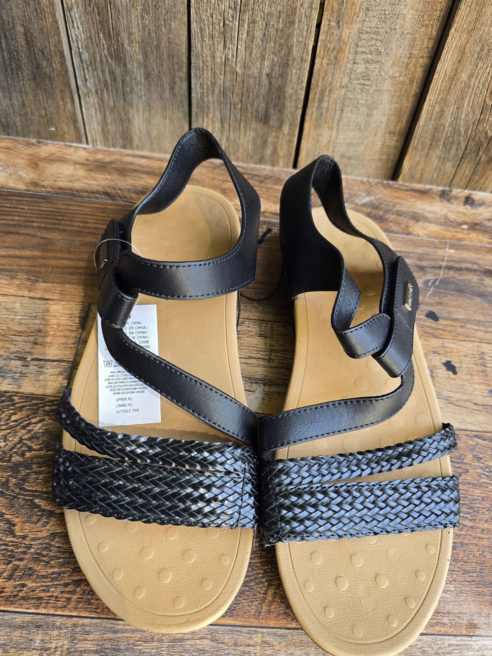 Mysoft Women's Black Braided Strap Sandals Size 9